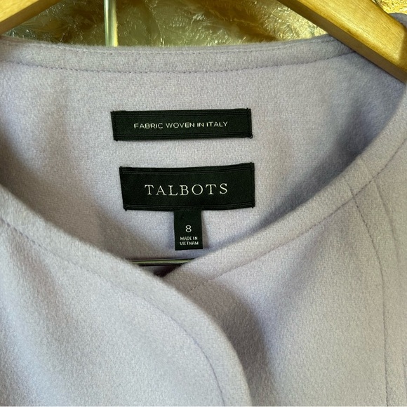 Talbots Classic Italian Wool Blend Lined Jacket Sz 8 Lavender Soft Scalloped - Picture 2 of 4